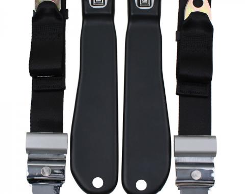 Seatbelt Solutions 1969-1971 Corvette Non Retractable Lap Belts COE68L71L1000 | Black