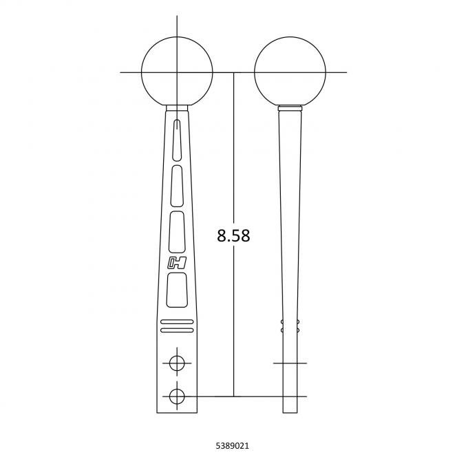 Hurst Billet/Plus Shifter Stick, Black/Machined 5389021