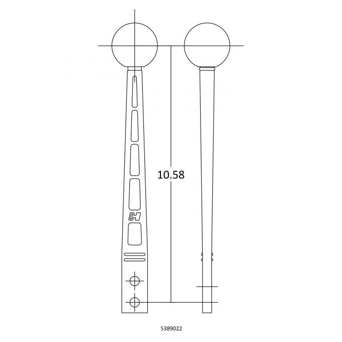 Hurst Billet/Plus Shifter Stick, Black/Machined 5389022