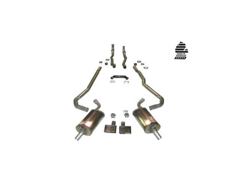 Corvette Exhaust System, 2" to 2 1/2" Manual, with Magnaflow Mufflers & Tips, 1968-1972