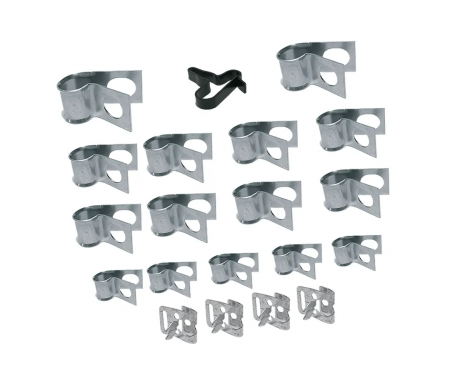 Corvette Brake & Gas Line Clamp Set, 20 Piece, 1963-1965