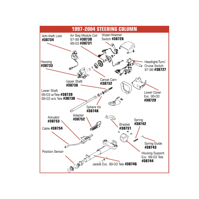 Corvette Steering Column Housing, 1997-2004
