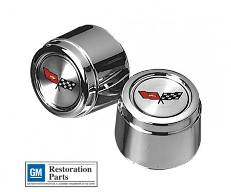 Corvette Wheel Center Cap, Chrome, With Emblem, For Cars With Aluminum Wheels, 1982