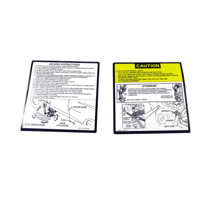 Corvette Instructions, Jacking 2 Piece Set, 1979-1981