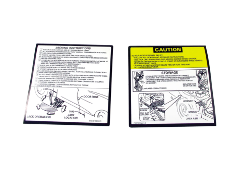 Corvette Instructions, Jacking 2 Piece Set, 1979-1981