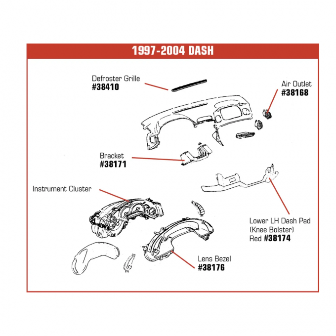 Corvette Instrument Cluster Bezel, 1997-2004