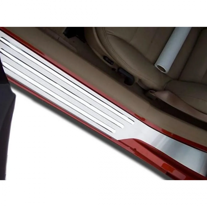 Corvette Sill Covers - Outer - Brushed Ss, 2005-2010