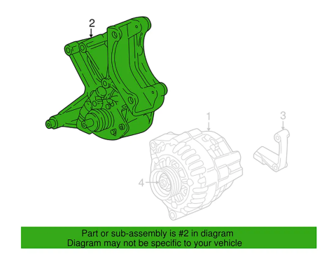 Corvette Bracket, Generator/Ps Pump Mount, 1997-2004