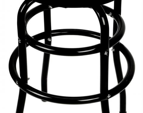 Checker Flag Swivel Bar Stool with Black Steel Legs