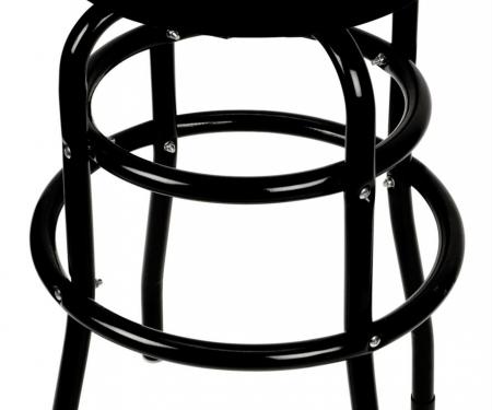 Checker Flag Swivel Bar Stool with Black Steel Legs