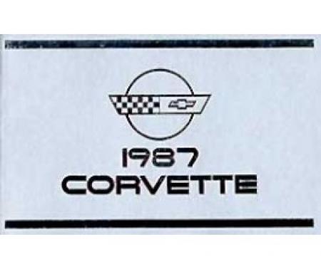 Corvette Owners Manual, 1987