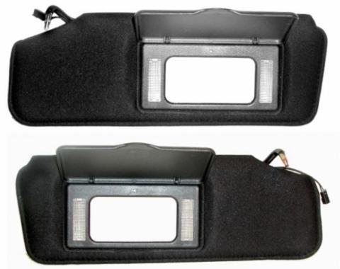 Corvette Sunvisors, With Lighted Vanity Mirrors, Replacement, 1988-1996