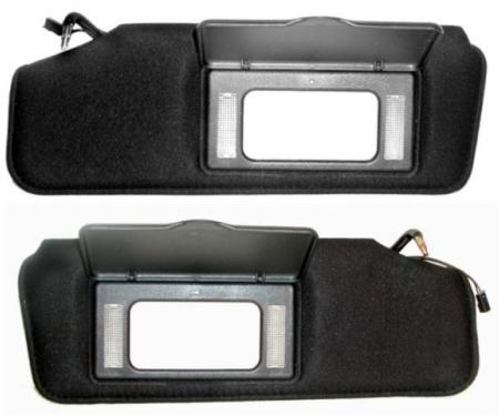 Corvette Sunvisors, With Lighted Vanity Mirrors, Replacement, 1988-1996