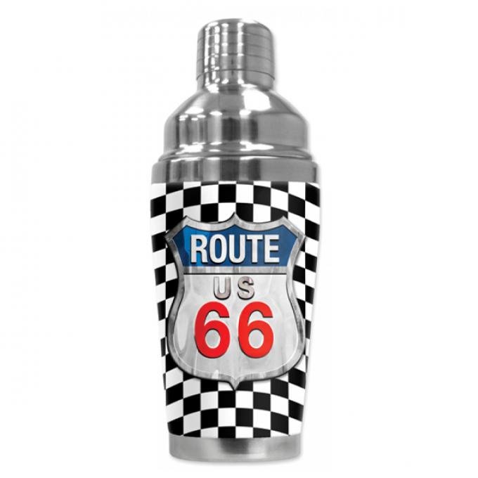 Mugzie Cocktail Shaker, Hot Or Cold, Checkered Flag Route 66