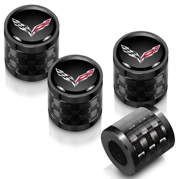 C7 Corvette Carbon Fiber Valve Stem Caps