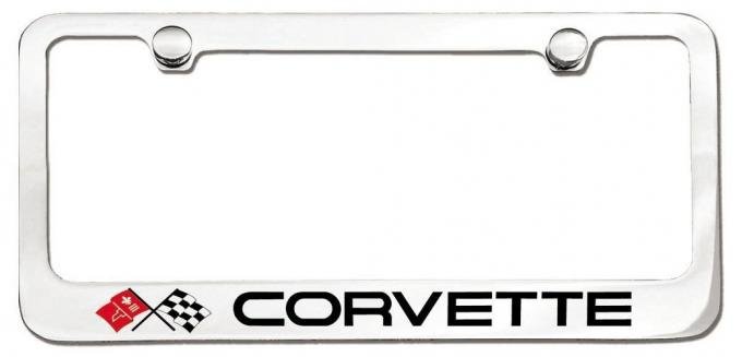 Corvette Elite License Frame, 68-82 Corvette Word with Single Logo