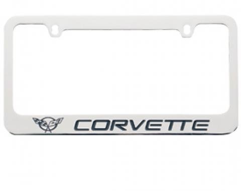 Corvette Elite License Frame, 97-04 Corvette Word with Single Logo