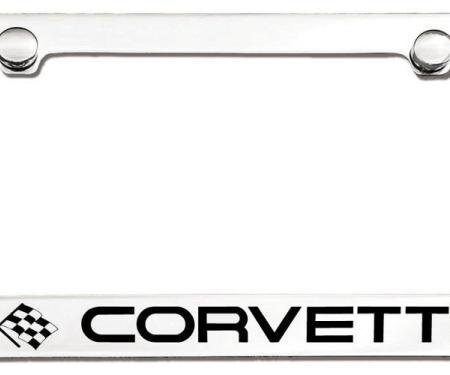 Corvette Elite License Frame, 68-82 Corvette Word with Single Logo