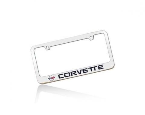 Corvette Elite License Frame, 84-96 Corvette Word with Single Logo