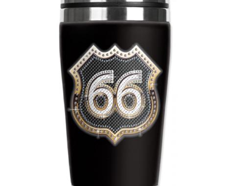 Mugzie® brand Travel Mug - Route 66 Bling (gold)