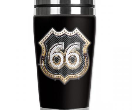 Mugzie® brand Travel Mug - Route 66 Bling (gold)