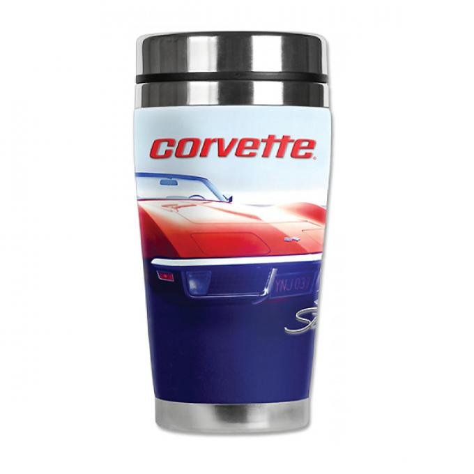 Corvette Mugzie® brand Travel Mug - Beach Corvette