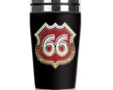 Mugzie® brand Travel Mug - Route 66 Bling (red)