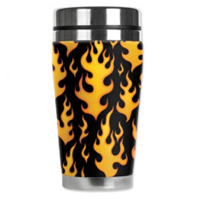 Mugzie® brand Travel Mug - Black Flames