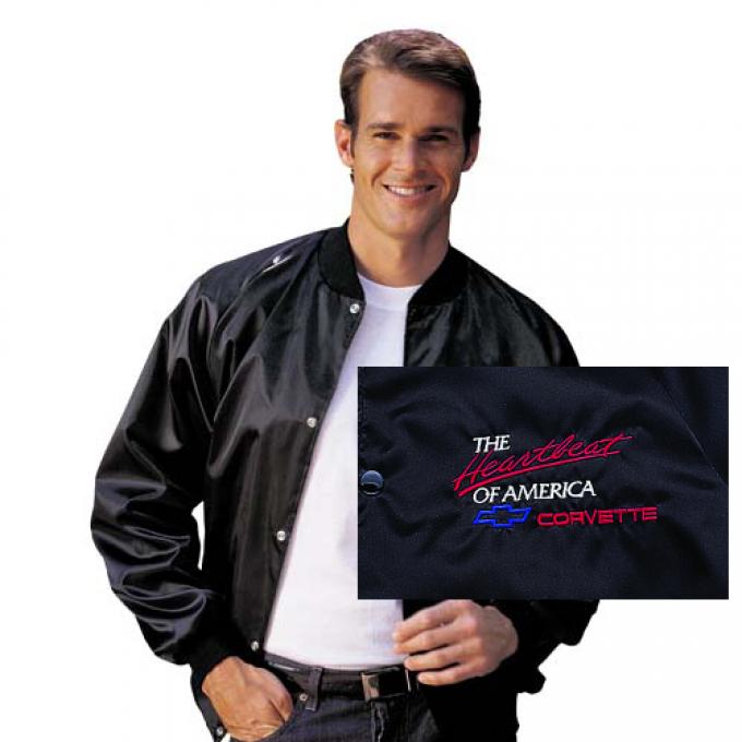 Hb Satin Jacket w/Corvette - Black