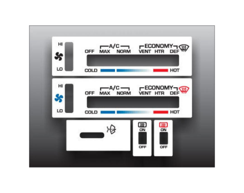 Corvette Heater Control Overlay, 1978-1982