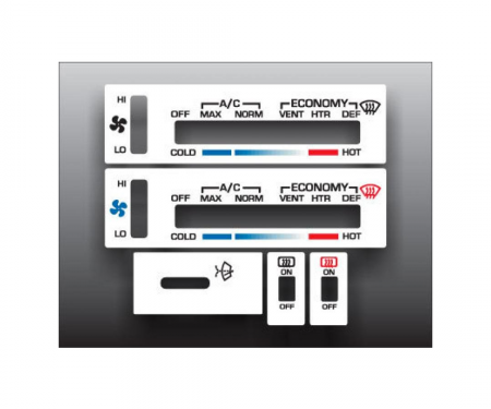 Corvette Heater Control Overlay, 1978-1982