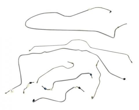 Corvette Brake Line Set, Stainless Steel without Power Brakes, 1970-1973