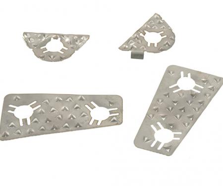 56-62 Door Striker Anti Skid Plate Set - Stainless Steel - 4 Pieces