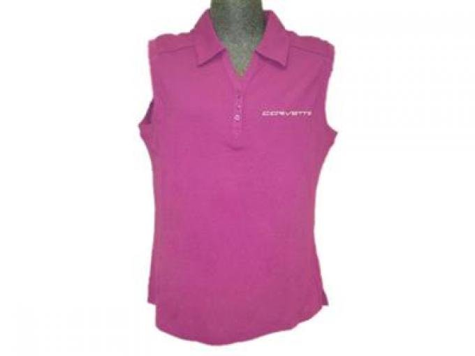 Polo Womens Loganberry Sleeveless Polo Corvette Script