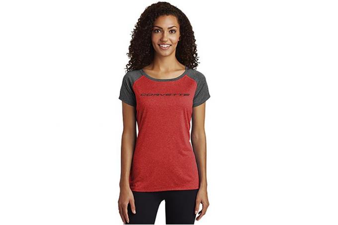 Ladies Corvette Script Red Heather T-Shirt