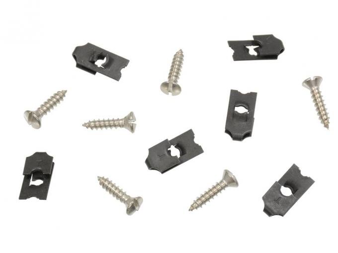 56-57 Headlight Bezel Slotted Screws With J-Nuts