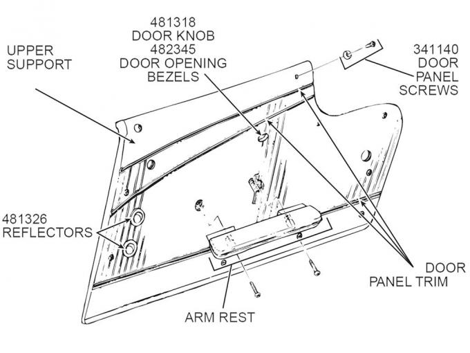 62 Door Panel Reflector Set - With Brackets And Nuts Set Of 4