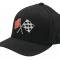 63-66 Hat - Black Flex Fit With C2 Emblem ( S / M ) Fits 6-3/4" To 7-1/4"