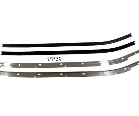 69-82 Convertible Door Outer Window Seals / Felts with Moldings Kit