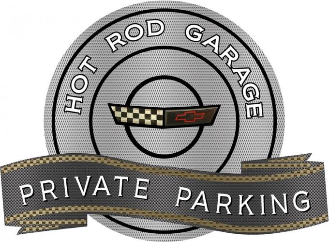 91-96 Metal Sign - C4 91-96 Private Parking / Hot Rod Garage - 18" X 14"