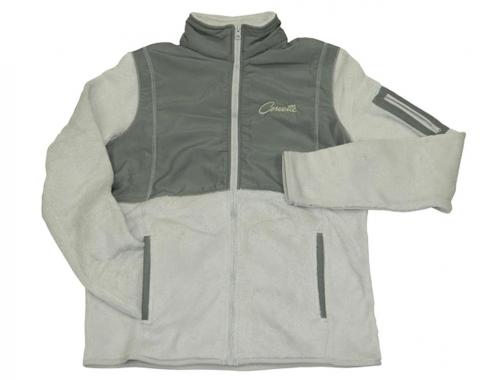 Jacket Womens Gray Furry Fleece With Corvette Script