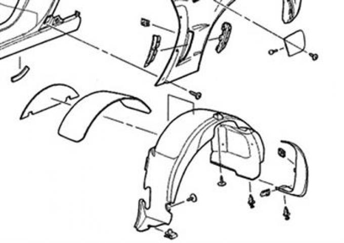 05-13 Right Hand Rear Wheel Inner Liner Except Z06 / ZR1 / Grand Sport