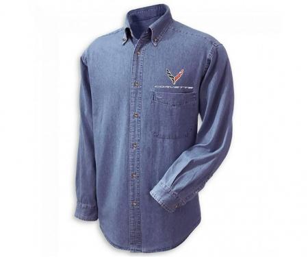 C8 Corvette Men's Denim Shirt