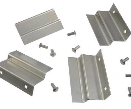 1956-1962 Kick Panel Mount Bracket Set - 4 Brackets With 8 Rivets