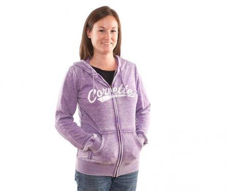 Hoodie Purple Juniors Burnout With Corvette Lettering