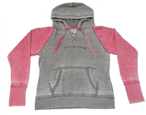 Corvette Sweatshirt Junior Sizing Gray Pink Two Tone