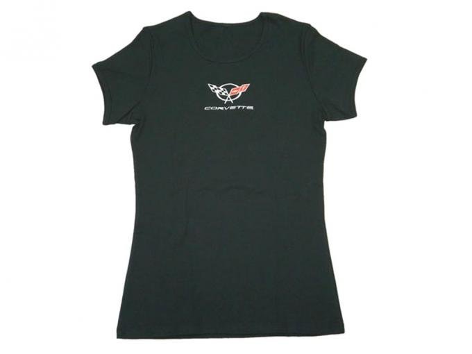 T-Shirt - Juniors Black Short Sleeve With Embroidered C5 Logo