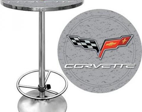 28" Silver Pub Table With C6 Logo