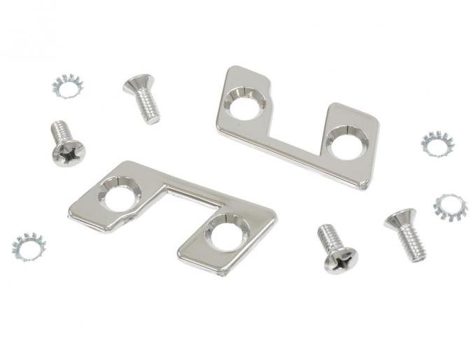 56-62 Soft Top / Convertible Top / Hardtop Latch Front Adjuster Plates w/ Screws