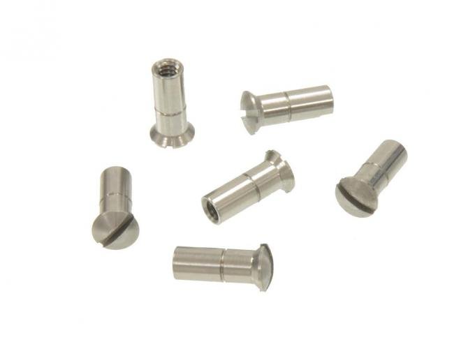 56-62 Hardtop Rear Window Barrel Nuts - Stainless Steel 6 Pieces